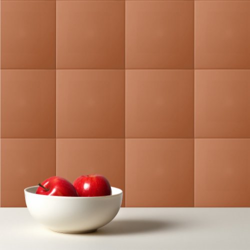 Plain color pastel burnt orange ceramic tile