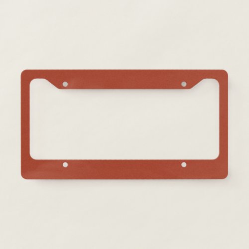 Plain color rusty brown license plate frame