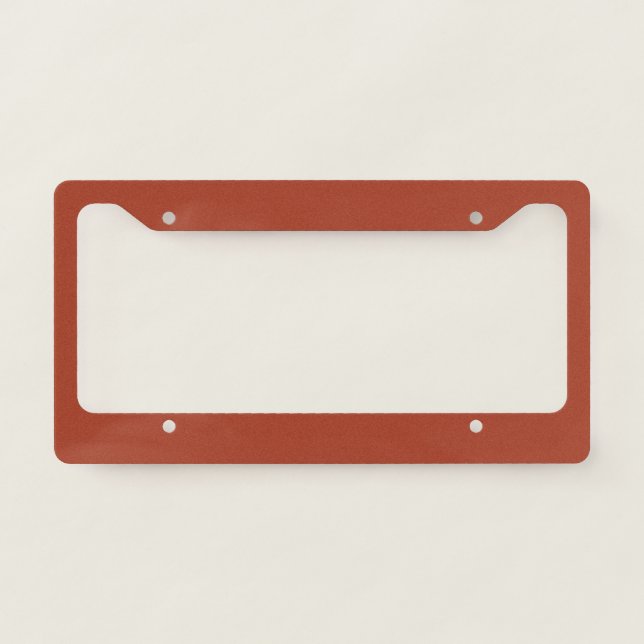 Plain color rusty brown license plate frame (Front)