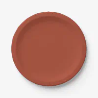 Plain color rusty brown paper plates Zazzle