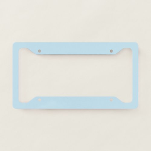 Plain color solid cloudy light blue license plate frame