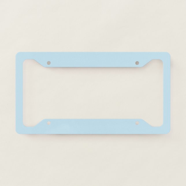 Plain color solid cloudy light blue license plate frame (Front)