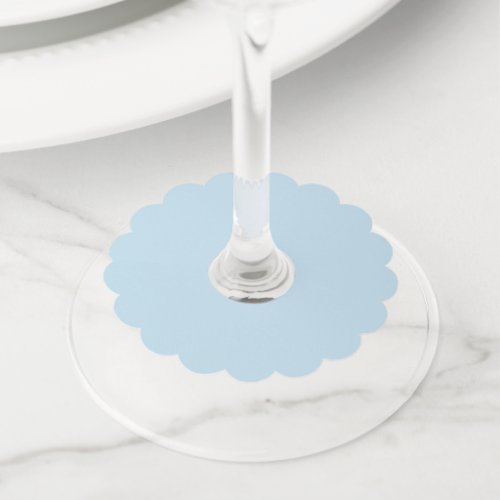 Plain color solid cloudy light blue wine glass tag