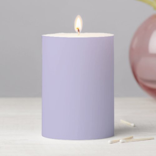 Plain color solid heather pastel purple pillar candle