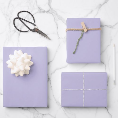 Plain color solid heather pastel purple wrapping paper sheets