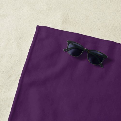 Plain color solid midnight dark purple beach towel