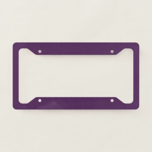 Plain color solid midnight dark purple license plate frame