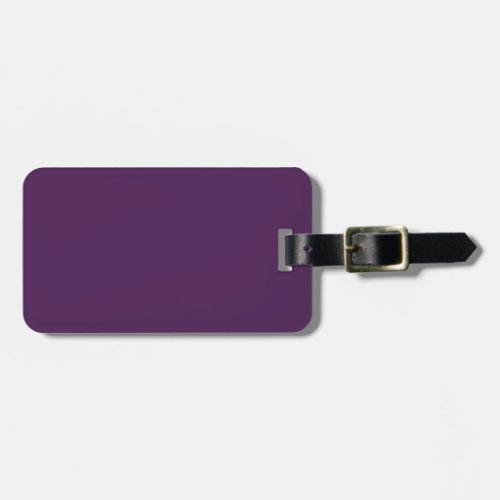 Plain color solid midnight dark purple luggage tag