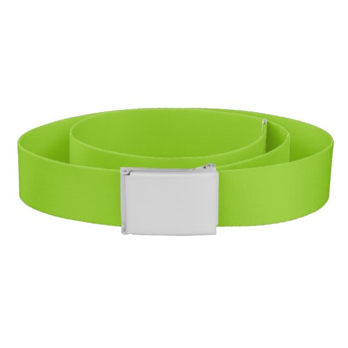 Plain color solid parrot bright lime green belt