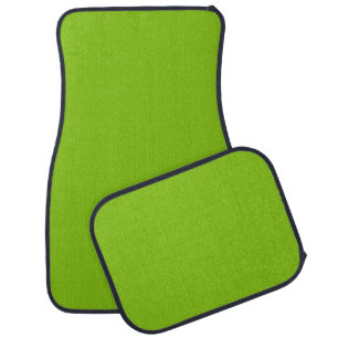 Plain color solid parrot bright lime green car floor mat