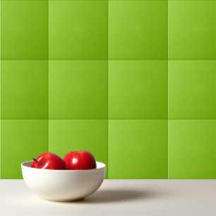 Plain color solid parrot bright lime green ceramic tile