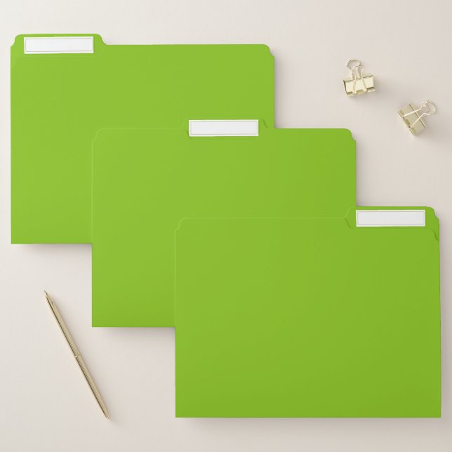 Plain color solid parrot bright lime green file folder (Set)