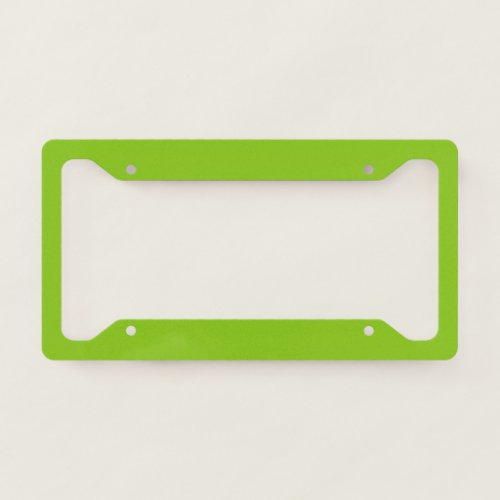 Plain color solid parrot bright lime green license plate frame