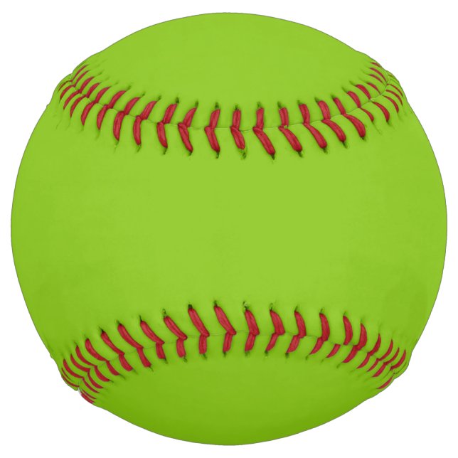 Plain color solid parrot bright lime green softball (Front)