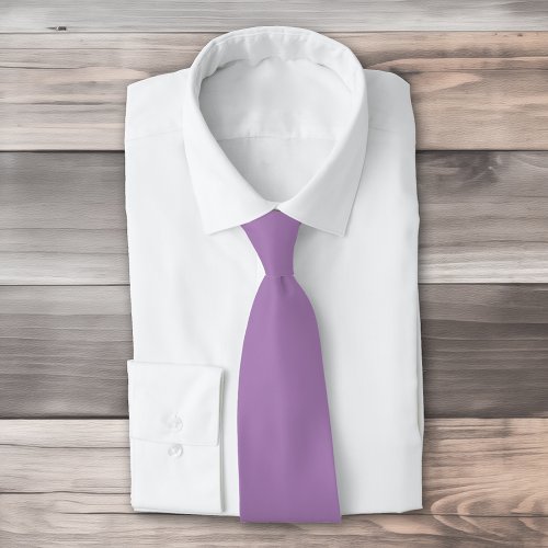 Plain color solid pastel purple African violet Neck Tie