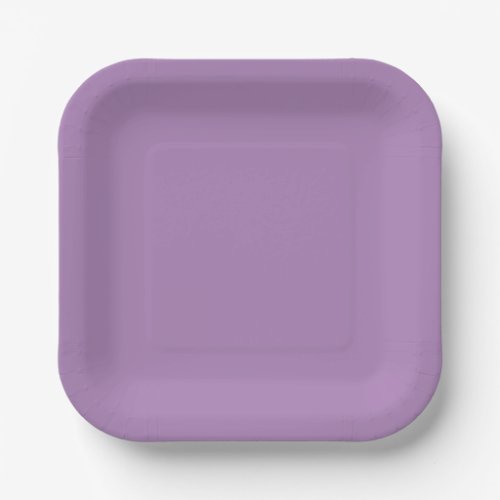 Plain color solid pastel purple African violet Paper Plates