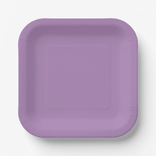 Plain color solid pastel purple African violet Paper Plates (Front)