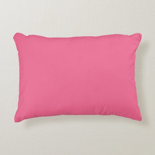 Plain color solid rosy watermelon pink accent pillow