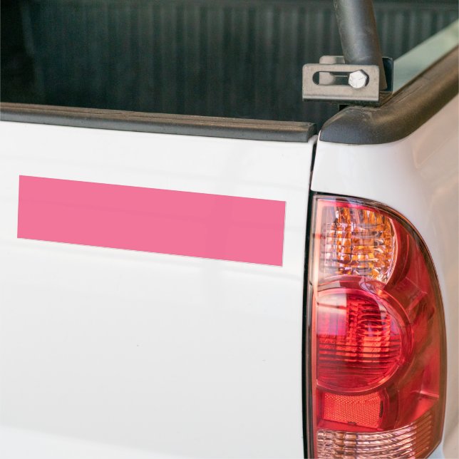 Plain color solid rosy watermelon pink bumper sticker (On Truck)