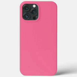Plain color solid rosy watermelon pink iPhone 13 pro max case