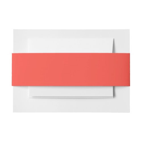 Plain color sunset orange coral red invitation belly band