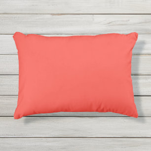 Plain color sunset orange coral red outdoor pillow