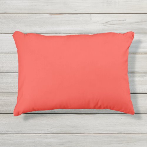 Plain color sunset orange coral red outdoor pillow