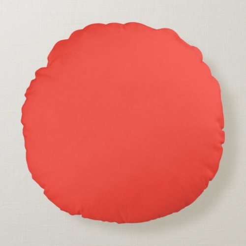 Plain color sunset orange coral red round pillow