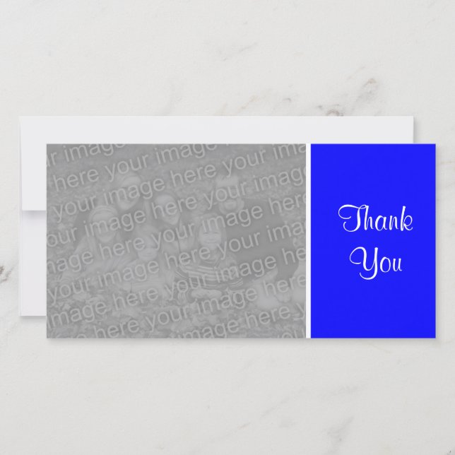 Plain Color - Thank You - Blue Card (Front)