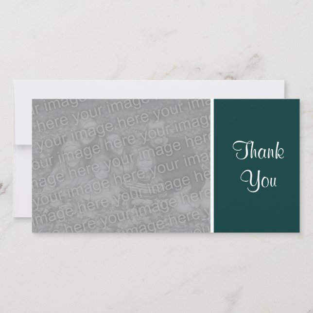Plain Color - Thank You - Dark Green Card (Front)