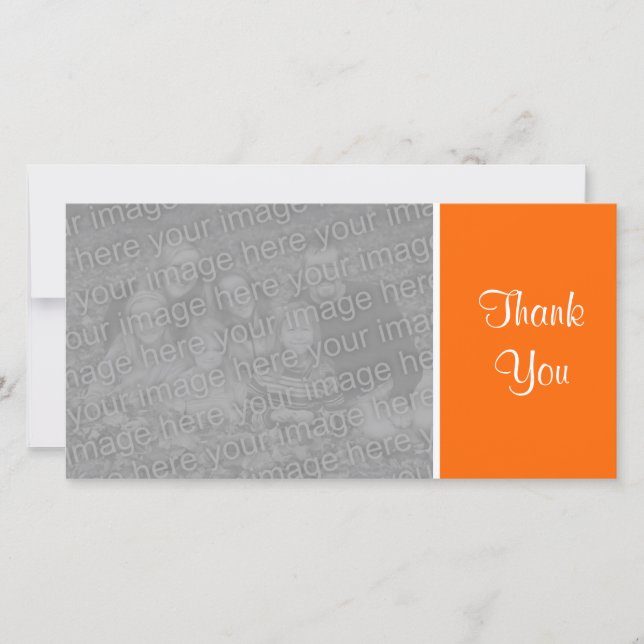 Plain Color - Thank You - Orange Card (Front)