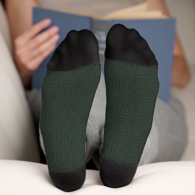 Plain Color With Added Design Crew Socks (Bottom)