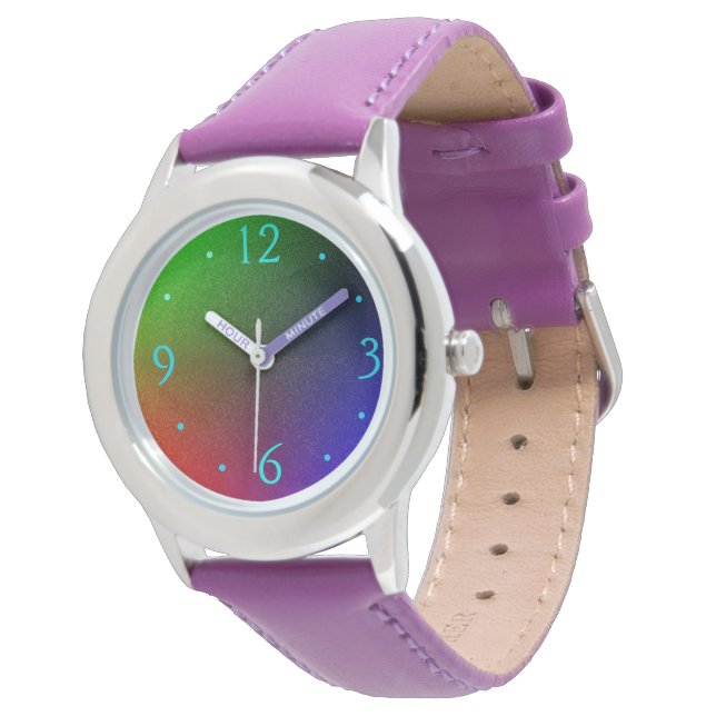Plain Colorful Face Blue No's>Girls Watch (Angled)