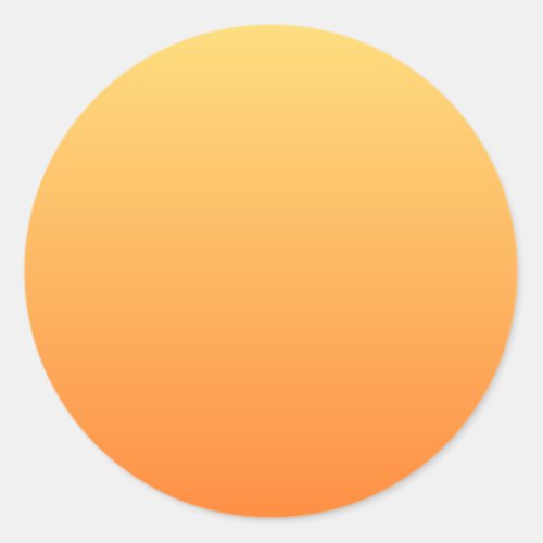 Plain colors _ Ombre yellow and orange Classic Round Sticker