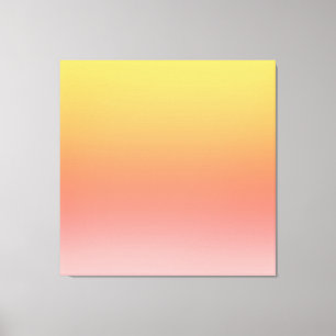 Plain colors - Yellow to Misty Pink ombre Canvas Print