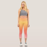Plain colors - Yellow to Misty Pink ombre Capri Leggings