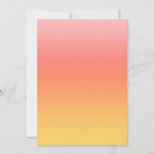 Plain colors _ Yellow to Misty Pink ombre Invitation