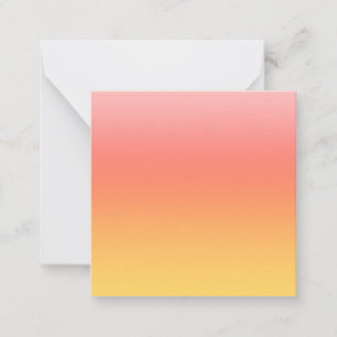 Plain colors - Yellow to Misty Pink ombre Note Card