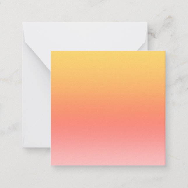 Plain colors - Yellow to Misty Pink ombre Note Card (Front)