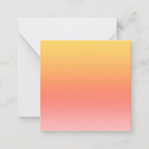 Plain colors - Yellow to Misty Pink ombre Note Card