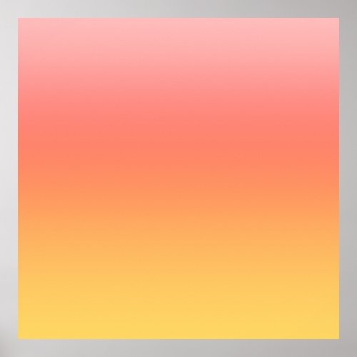 Plain colors _ Yellow to Misty Pink ombre Poster