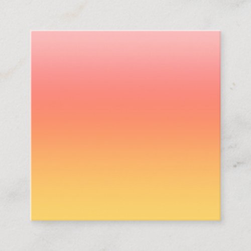Plain colors _ Yellow to Misty Pink ombre Square Business Card