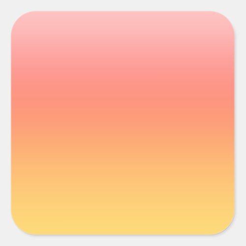 Plain colors _ Yellow to Misty Pink ombre Square Sticker