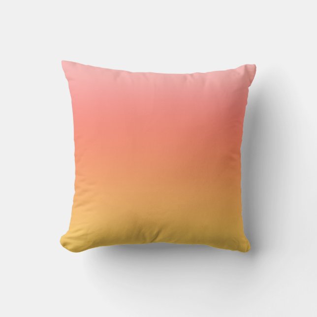 Plain colors - Yellow to Misty Pink ombre Throw Pillow (Front)