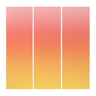 Plain colors - Yellow to Misty Pink ombre Triptych