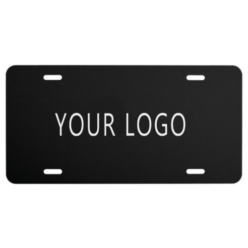 Plain Company Business Only Logo Branded Black  License Plate