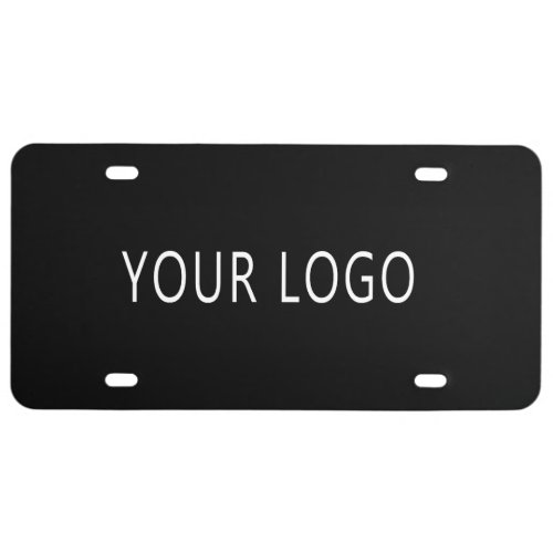 Plain Company Business Only Logo Branded Black License Plate