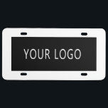 Plain Company Business Only Logo Branded White License Plate<br><div class="desc">Modern minimalist customizable business, company, and corporate logo gifts. Add your logo or image to this modern, elegant minimalist black company design. You can simply add your company logo, image, or personal photo. Editable logo or photo business or individual personal gift for a friend, co-worker, or anyone else. Customizable company...</div>
