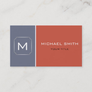 Plain Coral & Gray Elegant Professional Modern Business Card