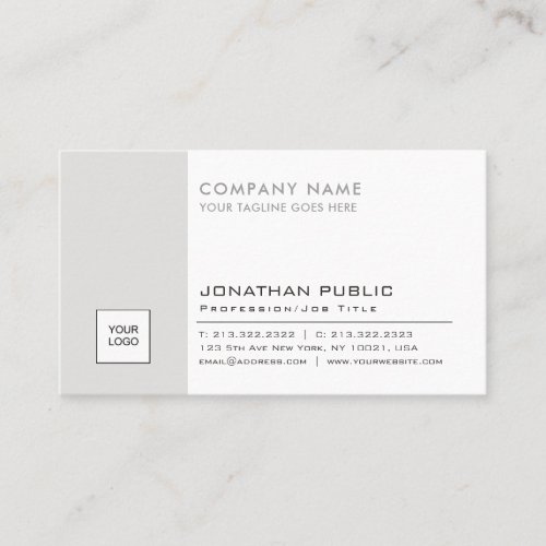 Plain Corporate Modern Professional Elegant Logo Business Card